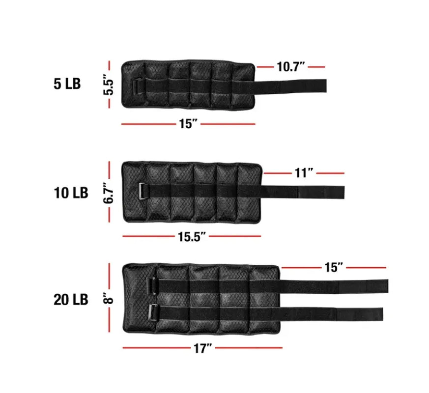 Pureformance 5 Lb Adjustable Wrist/Ankle Weight Set - 2.5 Lb Each Strap for Fitness Toning Endurance & Full-Body Exercise Comfortable Adjustable Design